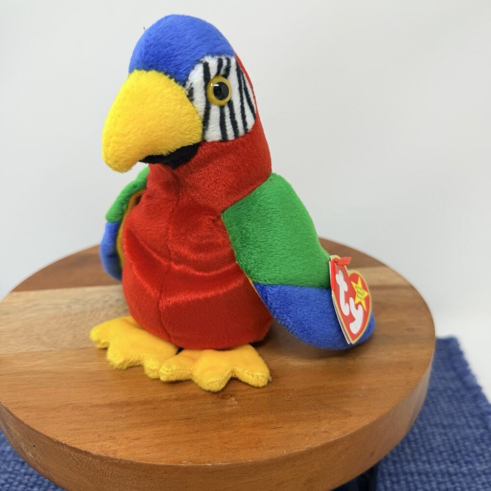 Ty Beanie Baby 1997 JABBER the Parrot,1998 and Stamp inside Tush Tag